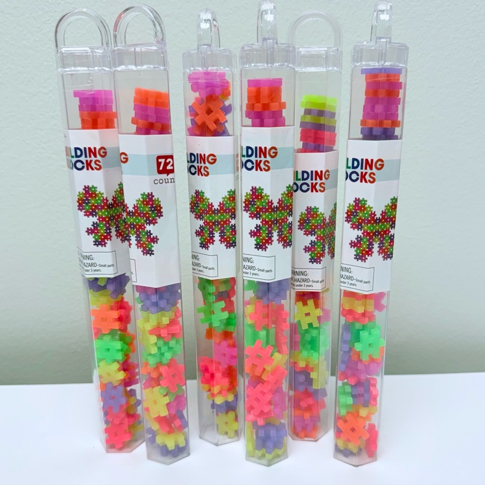 New Set of 6 Target Building Blocks neon colors, Bullseye playground, Hashtag
